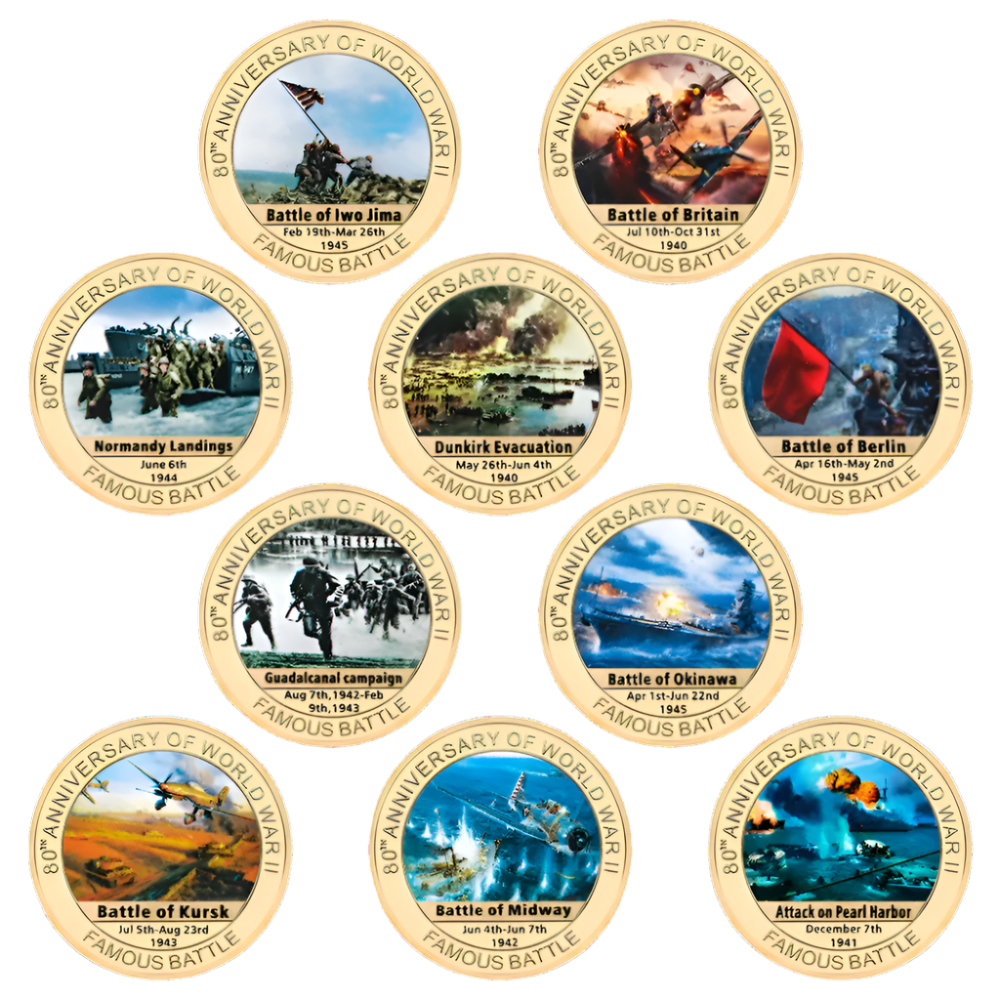 80th Anniversary of World War II Gold Commemorative Coins