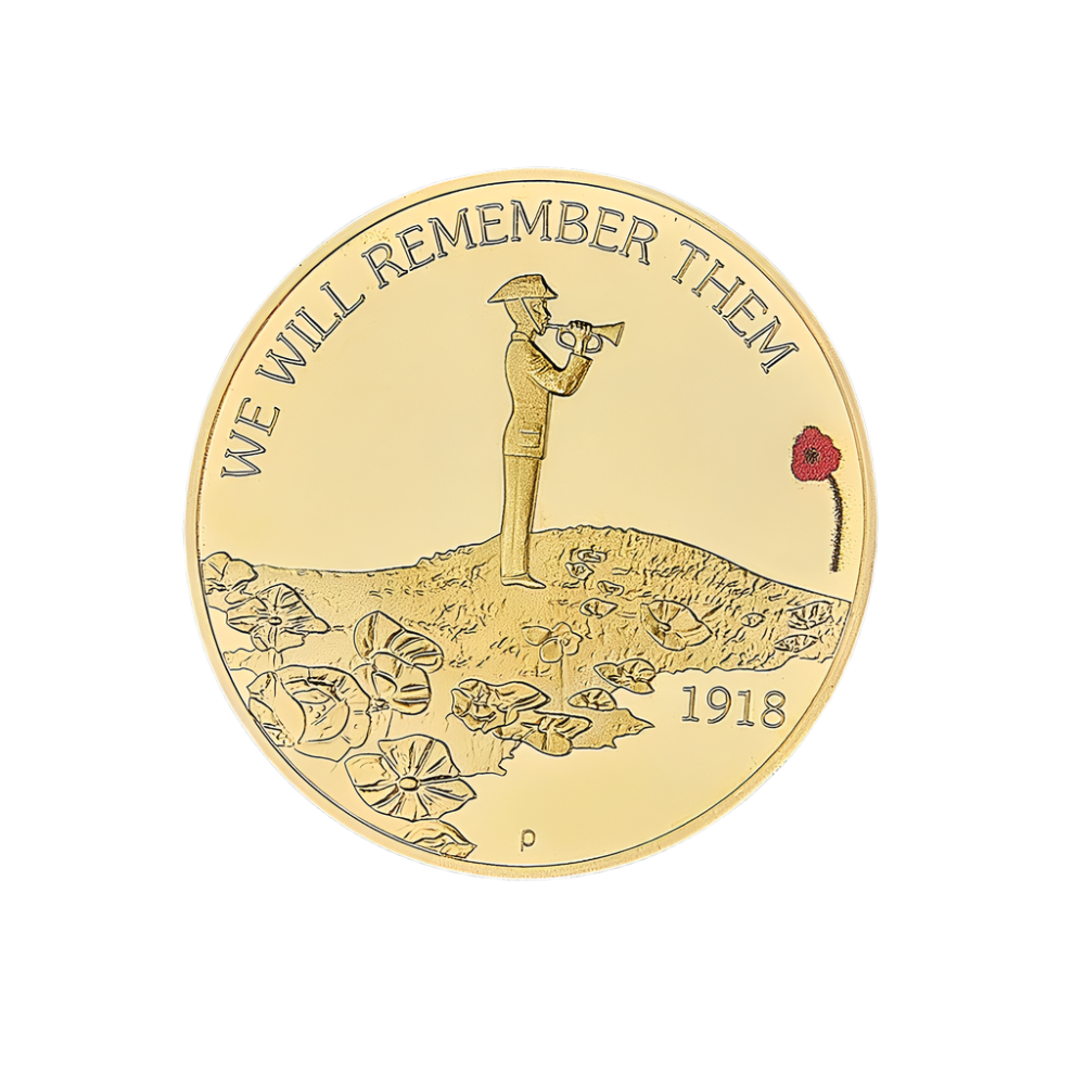 1918 Collectible Elizabeth II 'We Will Remember Them' Gold Commemorative Coin