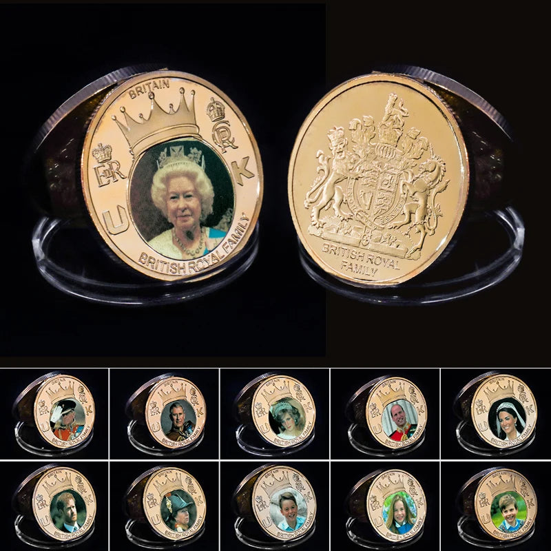 British Royal Family Gold Commemorative Coin – Queen Elizabeth II Souvenir