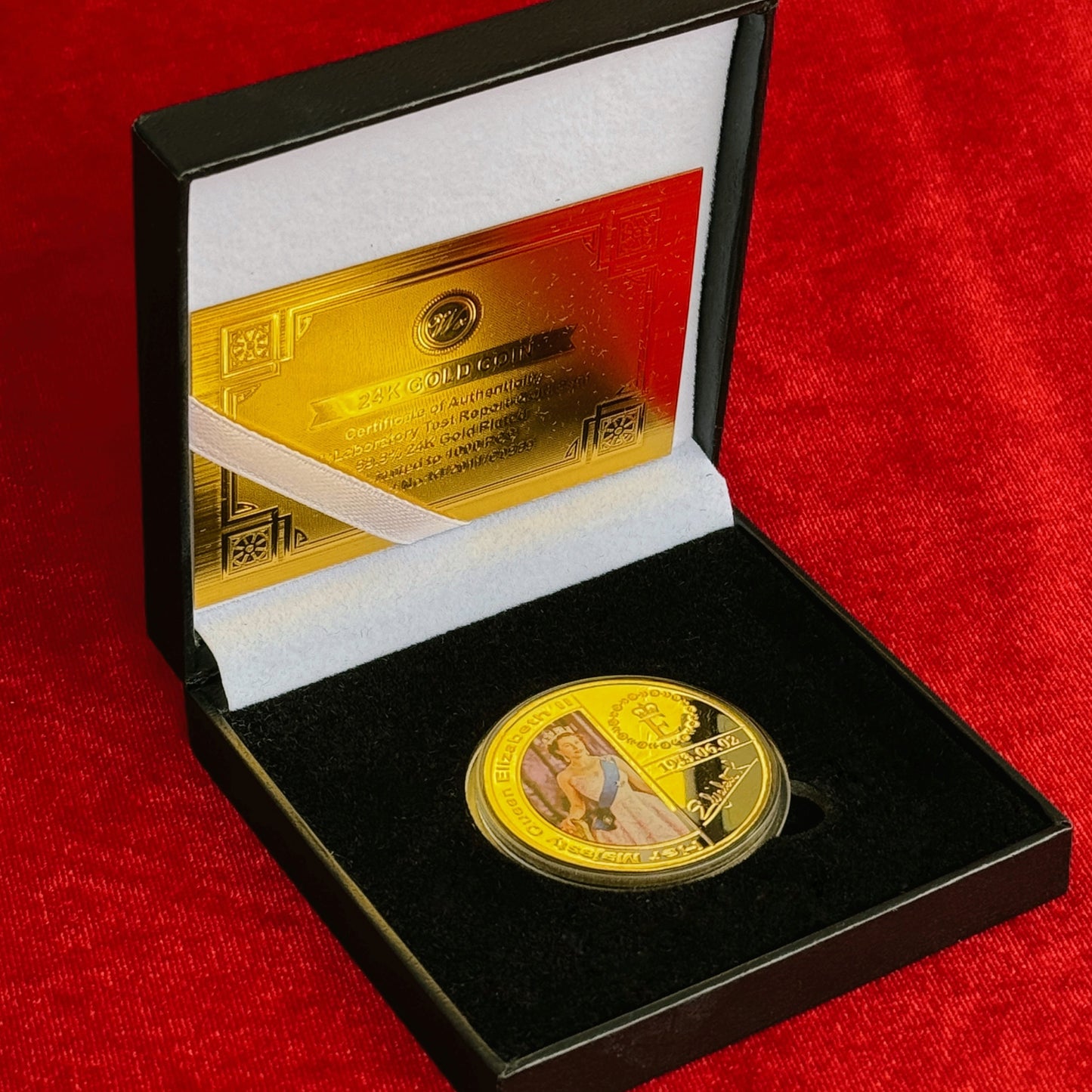 Queen Elizabeth II Gold Commemorative Coins with Gift Box