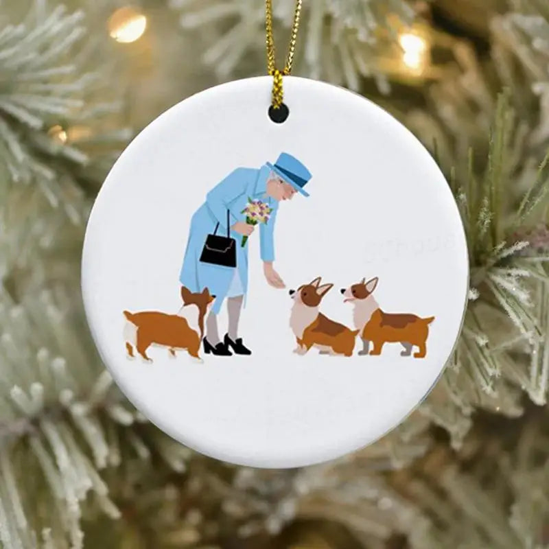 The Queen and The Corgi Christmas Tree Ornament