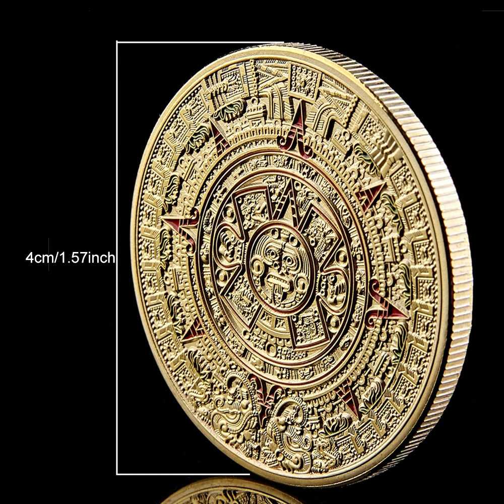 Mexico Mayan Aztec Calendar Gold Coin