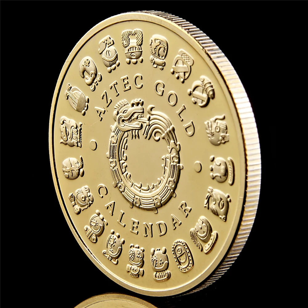 Mexico Mayan Aztec Calendar Gold Coin