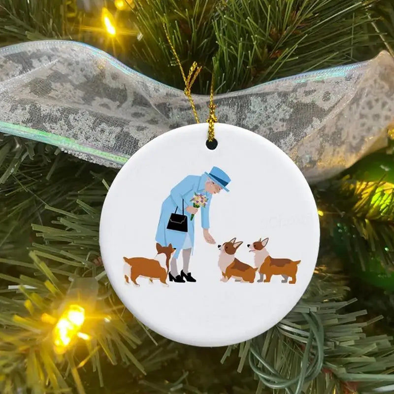 The Queen and The Corgi Christmas Tree Ornament