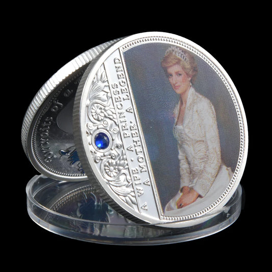 Princess Diana Rose Butterfly Commemorative Coin Gold and Silver Coins