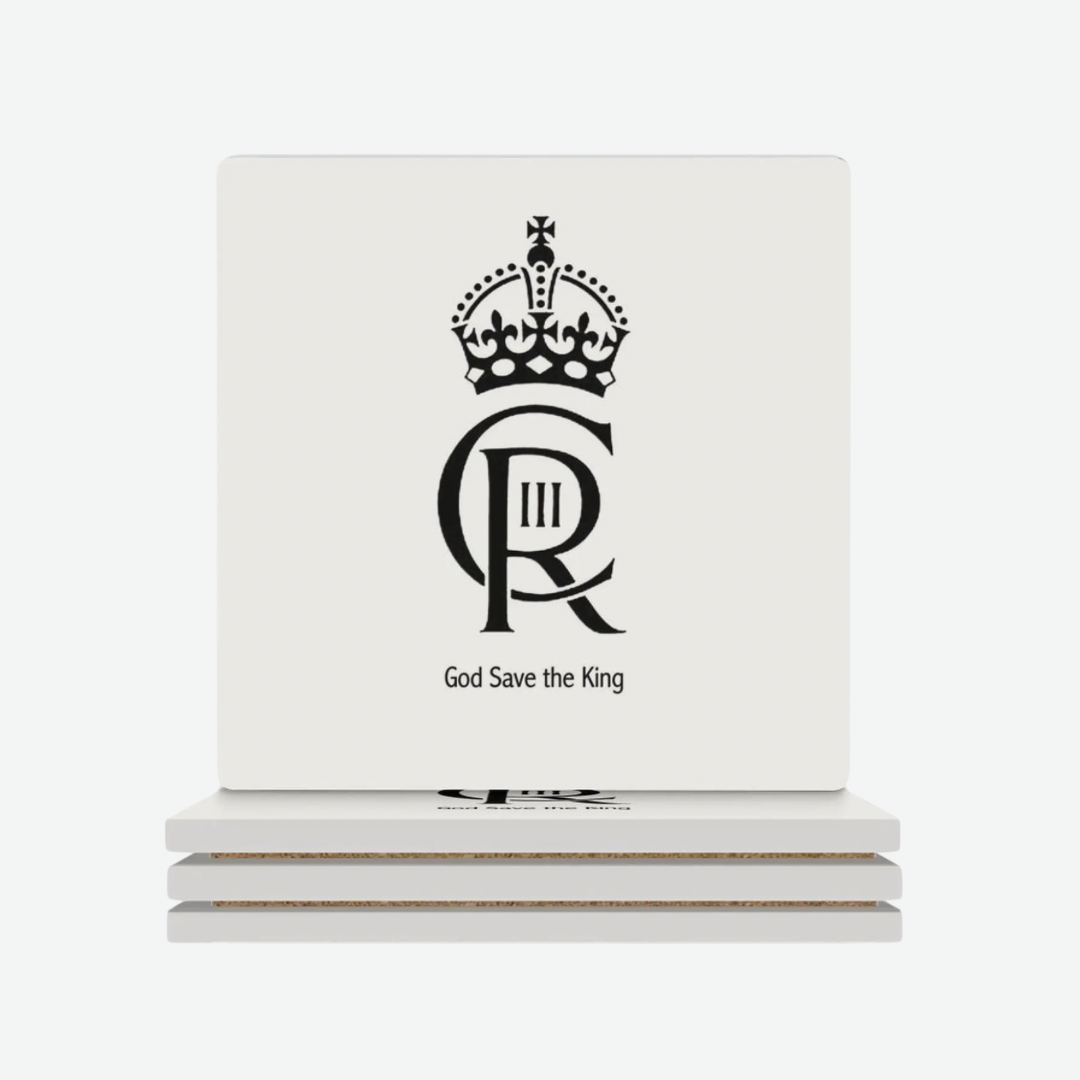 Charles III Royal Cypher Ceramic Coasters