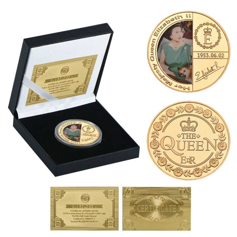 Queen Elizabeth II Gold Commemorative Coins with Gift Box