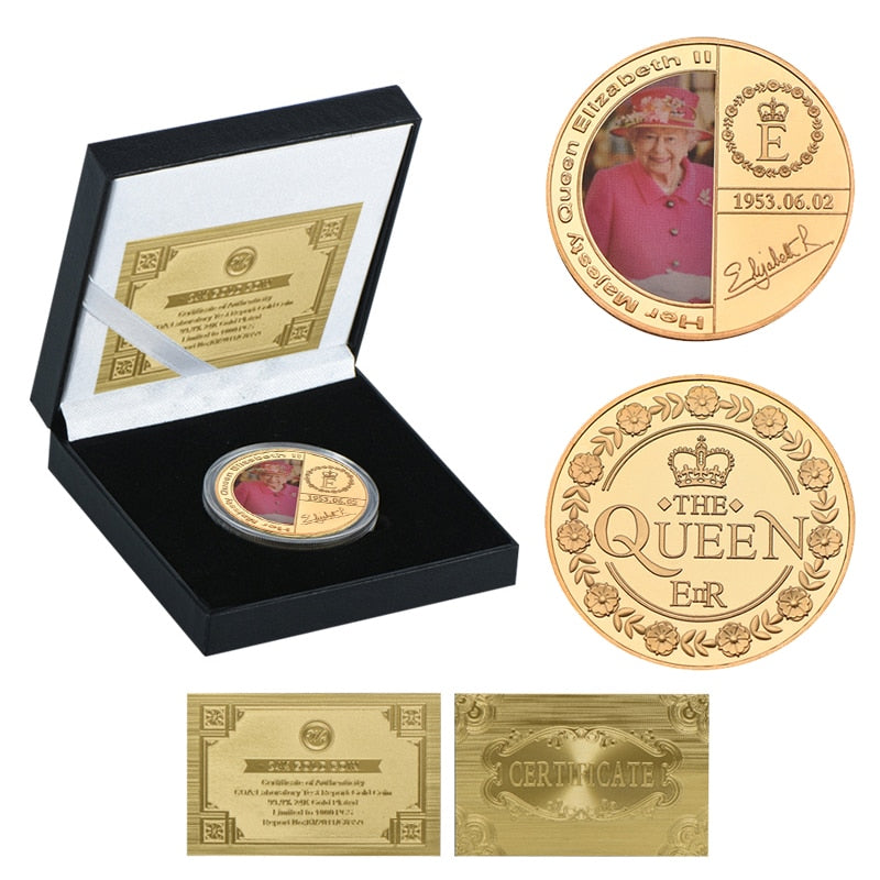 Queen Elizabeth II Gold Commemorative Coins with Gift Box